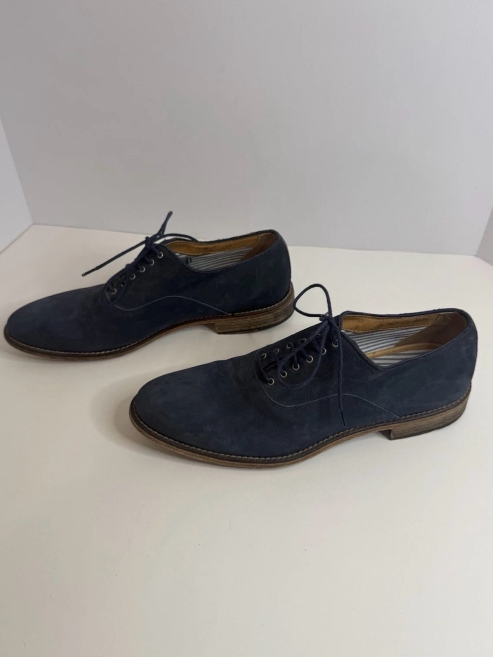 Bespoken New York Navy Suede Oxfords Men’s 42 US 9 Made in Italy Leather Sole